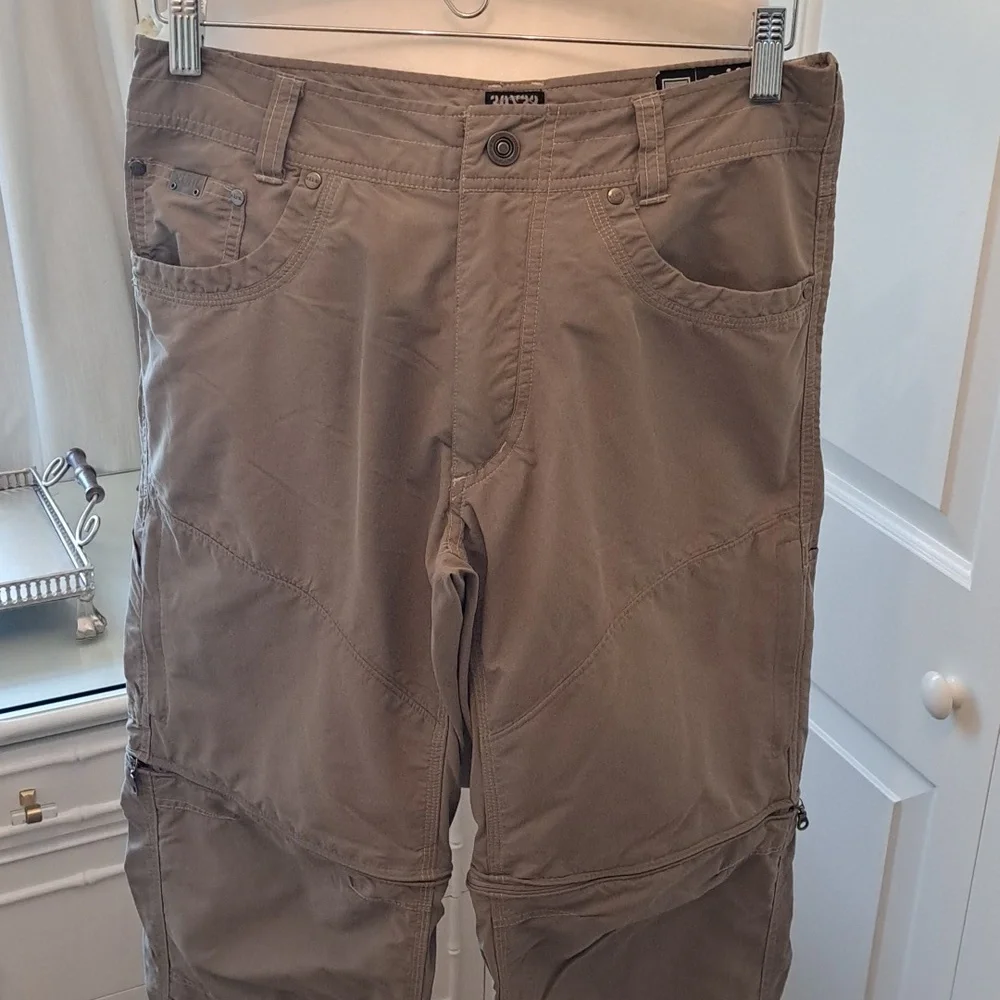 NWOT KUHL Mens Liberator Convertible Army Green Pants/Shorts Pockets S-30x32‎